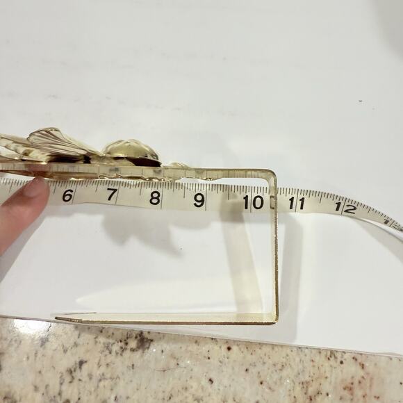 Vintage Giftco Inc Trumpet Angel 10in Gold Metal Wreath Hanger Decor T17 - Picture 3 of 6